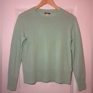 J. Crew | 100% Cashmere Mint Green Spring Crewneck Sweater *very minor mark*